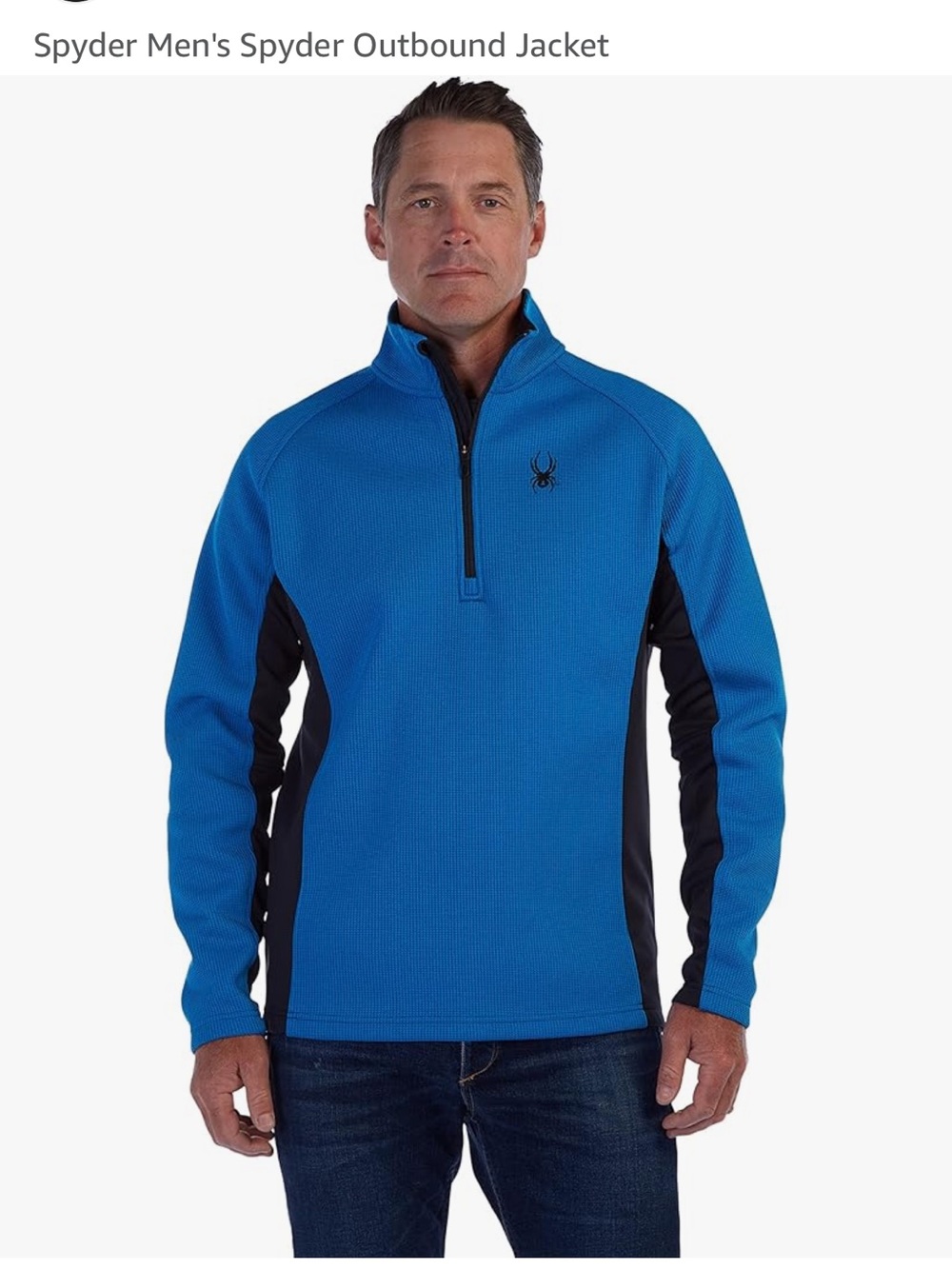 Spyder Men's Royal Blue and Black Half-Zip Shirt Jacket